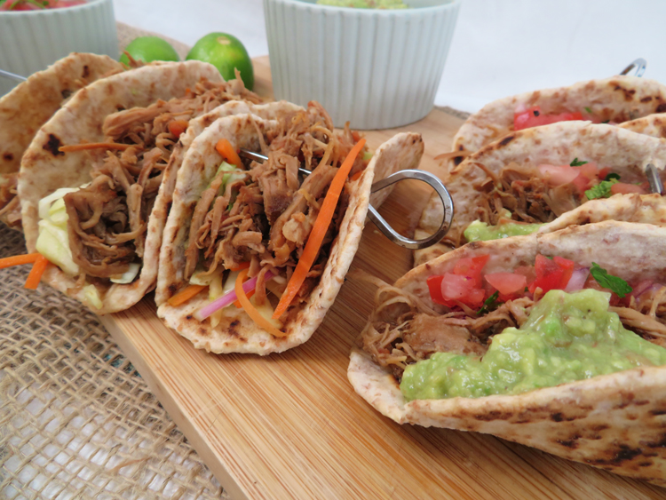 Slow cooked Pulled Turkey tacos Asian and Mexican version