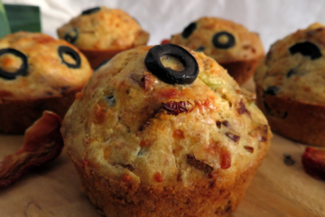 Savoury Olive and sun-dried tomato muffins