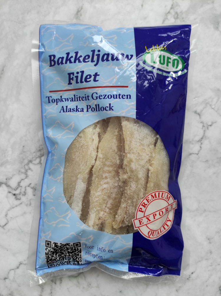 bacalao salado del Jumbo en Holanda-salted cod frim the supermarket in the netherlands