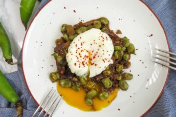 Broad beans with porcini mushrooms - habas frescas con boletus