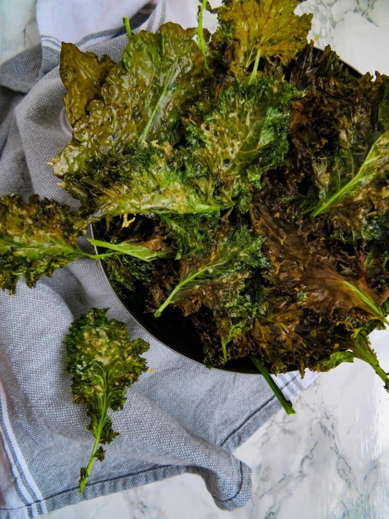 easy kale chips in a bowl-summer snack