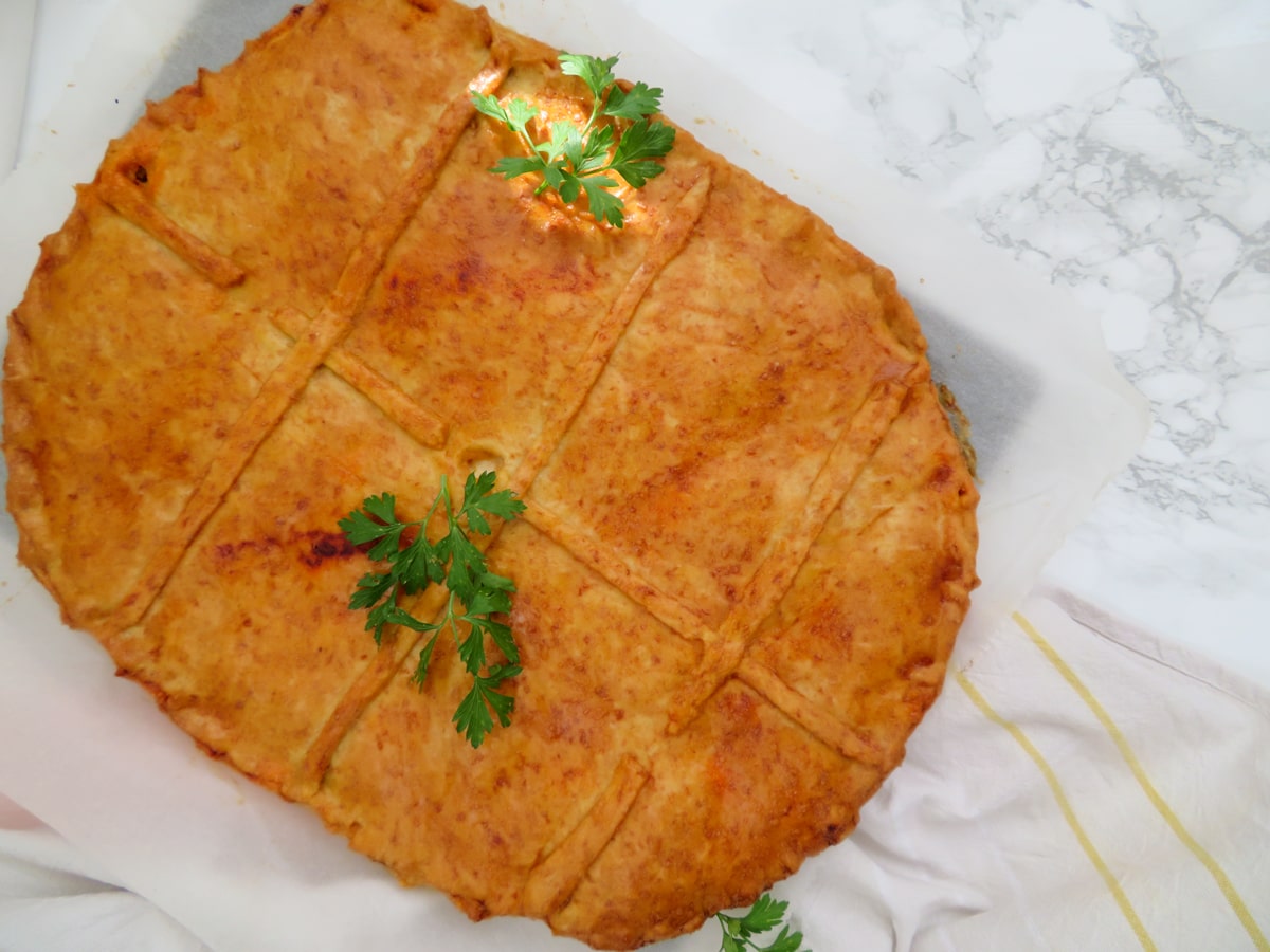 Sardine empanada Galician pie with sardines RootsandCook