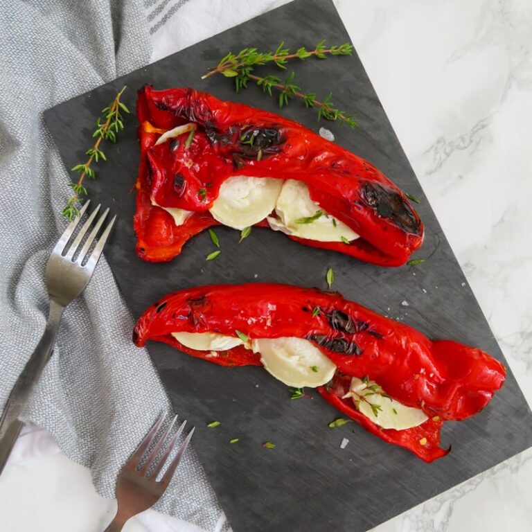 Grilled Peppers With Goat Cheese Easy Bbq Appetizer Rootsandcook