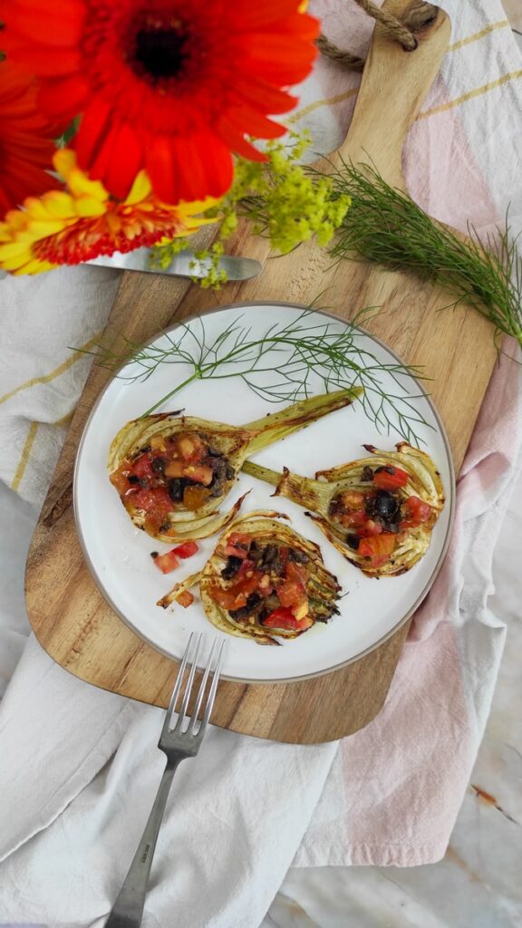 roasted fennel with tomato and olives