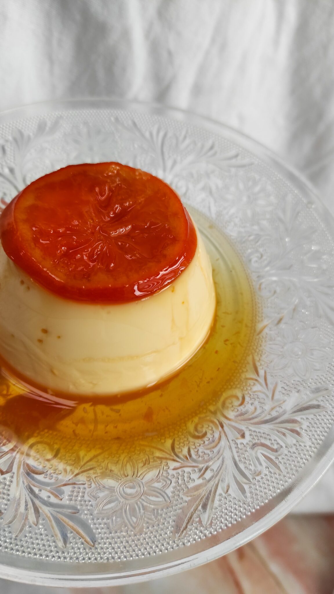 Tangerine flan with candied tangerine RootsandCook