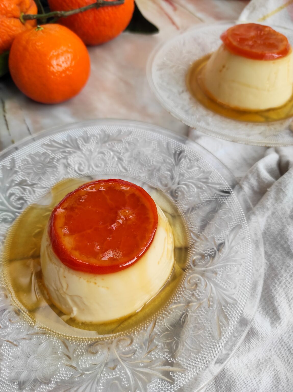 Tangerine flan with candied tangerine RootsandCook