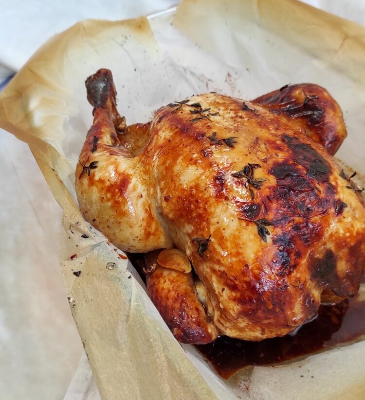honey and soy slow cooker roasted chicken