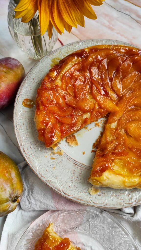 Mango Tarte Tatin (French-Style Mango Tart) - Mission Food Adventure