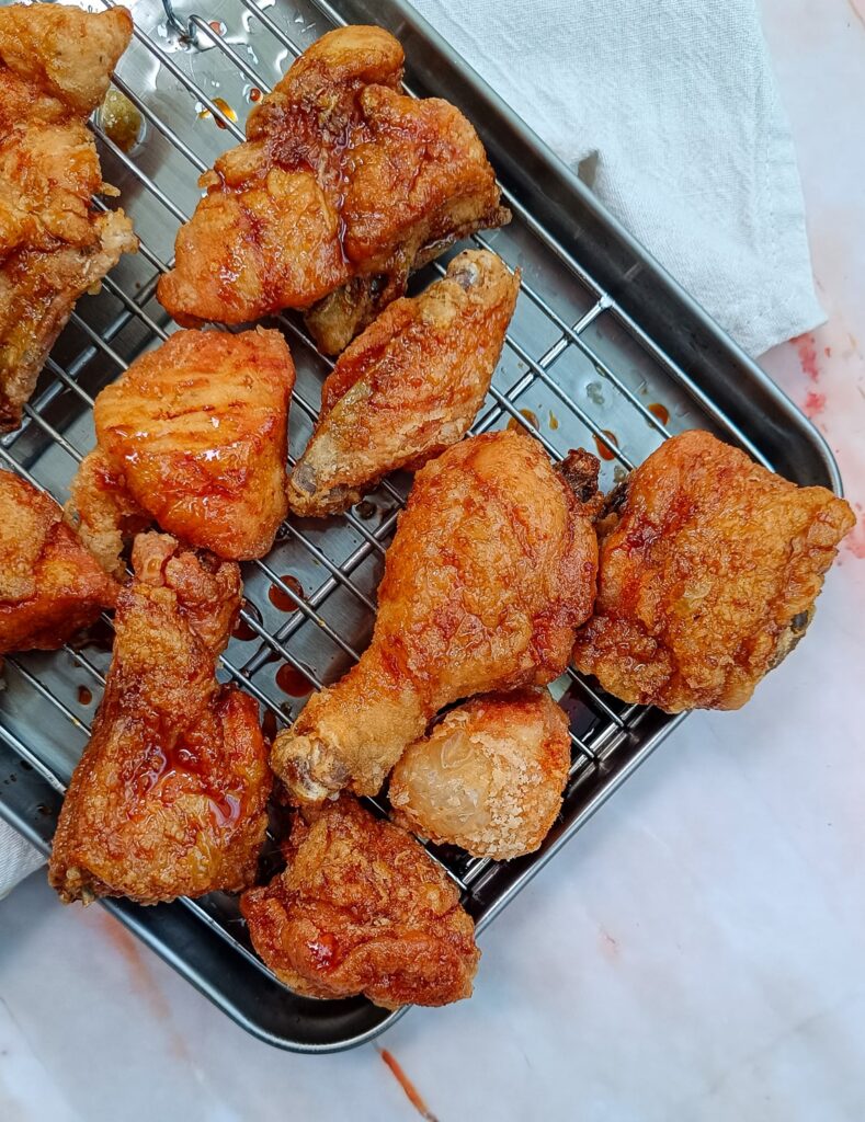 korean-fried-chicken-with-soy-garlic-sauce-dakgangjeong-rootsandcook