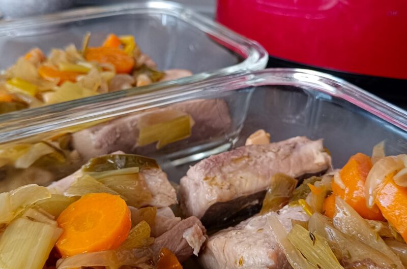 Bonito escabeche on the slow cooker