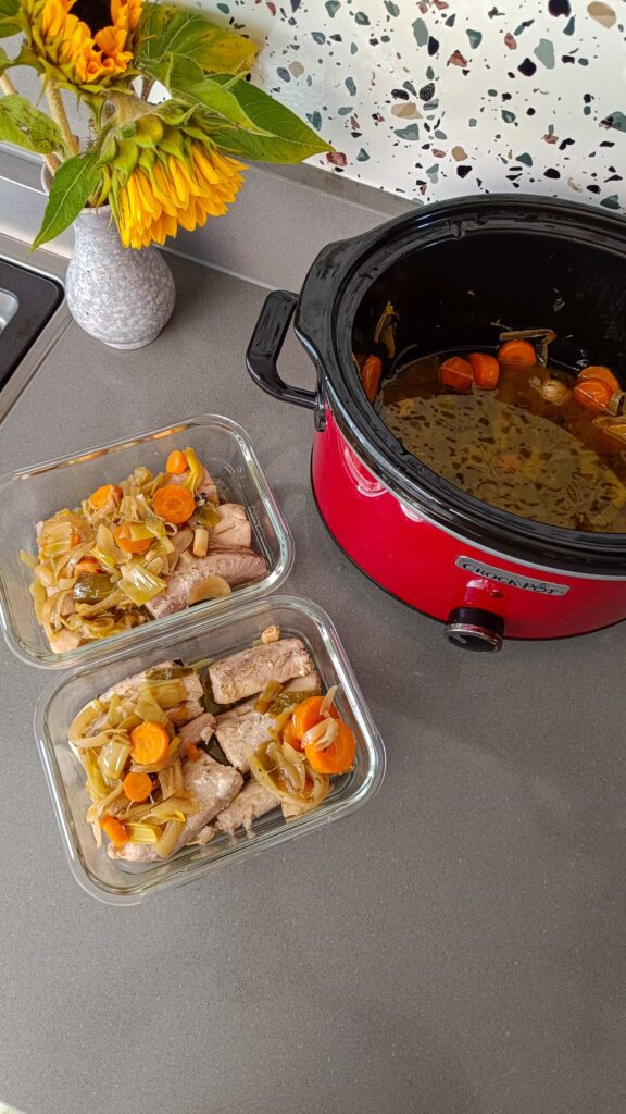 Bonito escabeche on the slow cooker-Rootsandcook